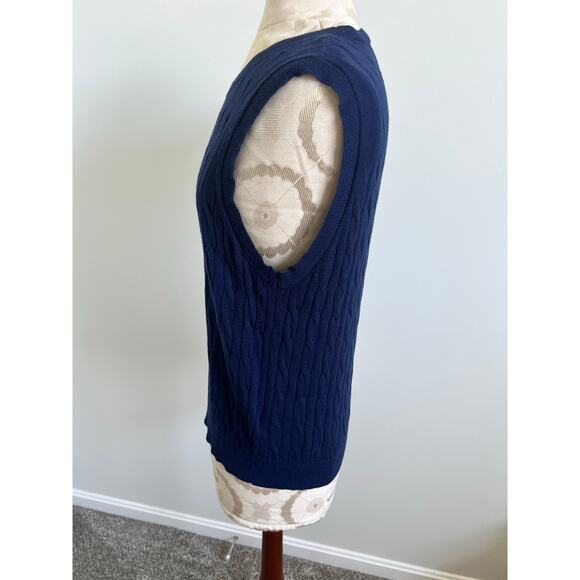 J Crew Sleeveless Pullover Cable Knit Sweater Medium - Picture 4 of 8